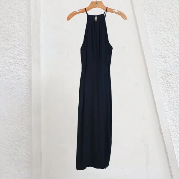 Lulus, Dreamy Date Night, Navy Blue Midi - Picture 4 of 5